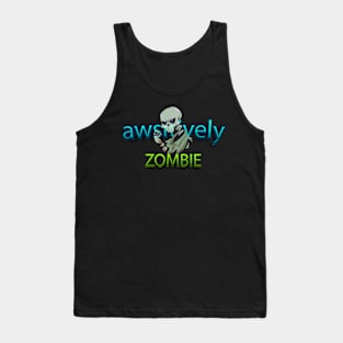 awsitively zombie Skull for Women and men Skeleton Funny Gothic Graphic Novelty Horror Tank Top